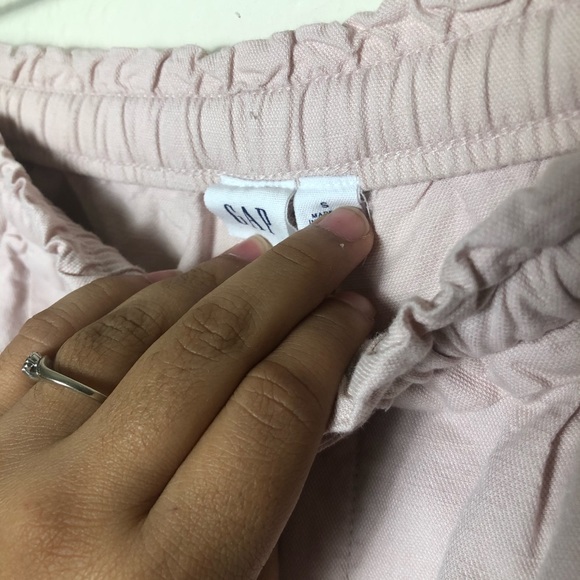 Gap Drawstring Waist Pink Cropped Pants - Picture 3 of 10